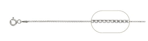 16" Sterling Silver 1mm Box Chain with Spring Ring Clasp
