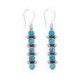 Sterling Silver and Turquoise Linear Bar Earrings