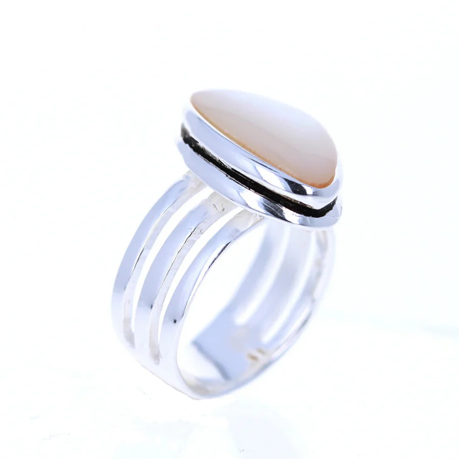 Free Form Cut Mother of Pearl Ring