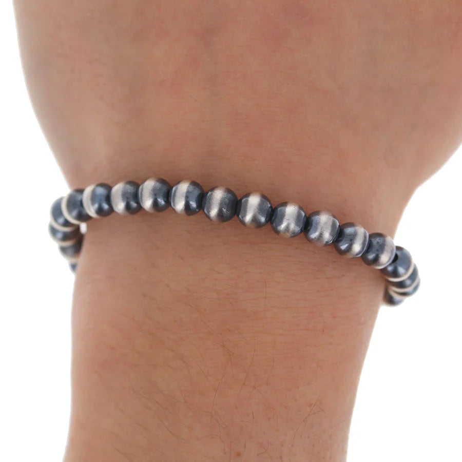 6mm Sterling Silver Navajo Pearl Bracelet