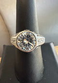 5 Carat CZ Sterling Silver Bezel Setting Ring