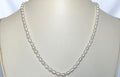 4mm White Rice Pearl and Sterling Silver Necklace 16"-18"