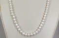 8mm Cultured White Pearl Necklace with Heart Toggle Clasp - 22 inches