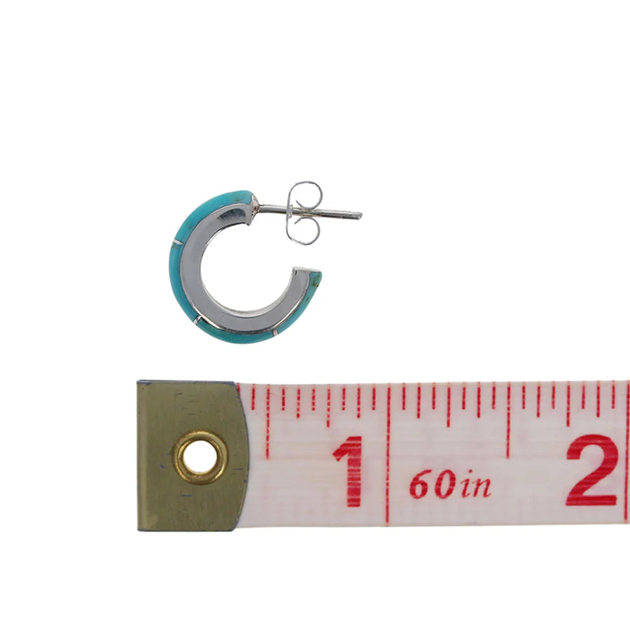 Sterling Silver Turquoise Howlite Hoop Earrings for Women