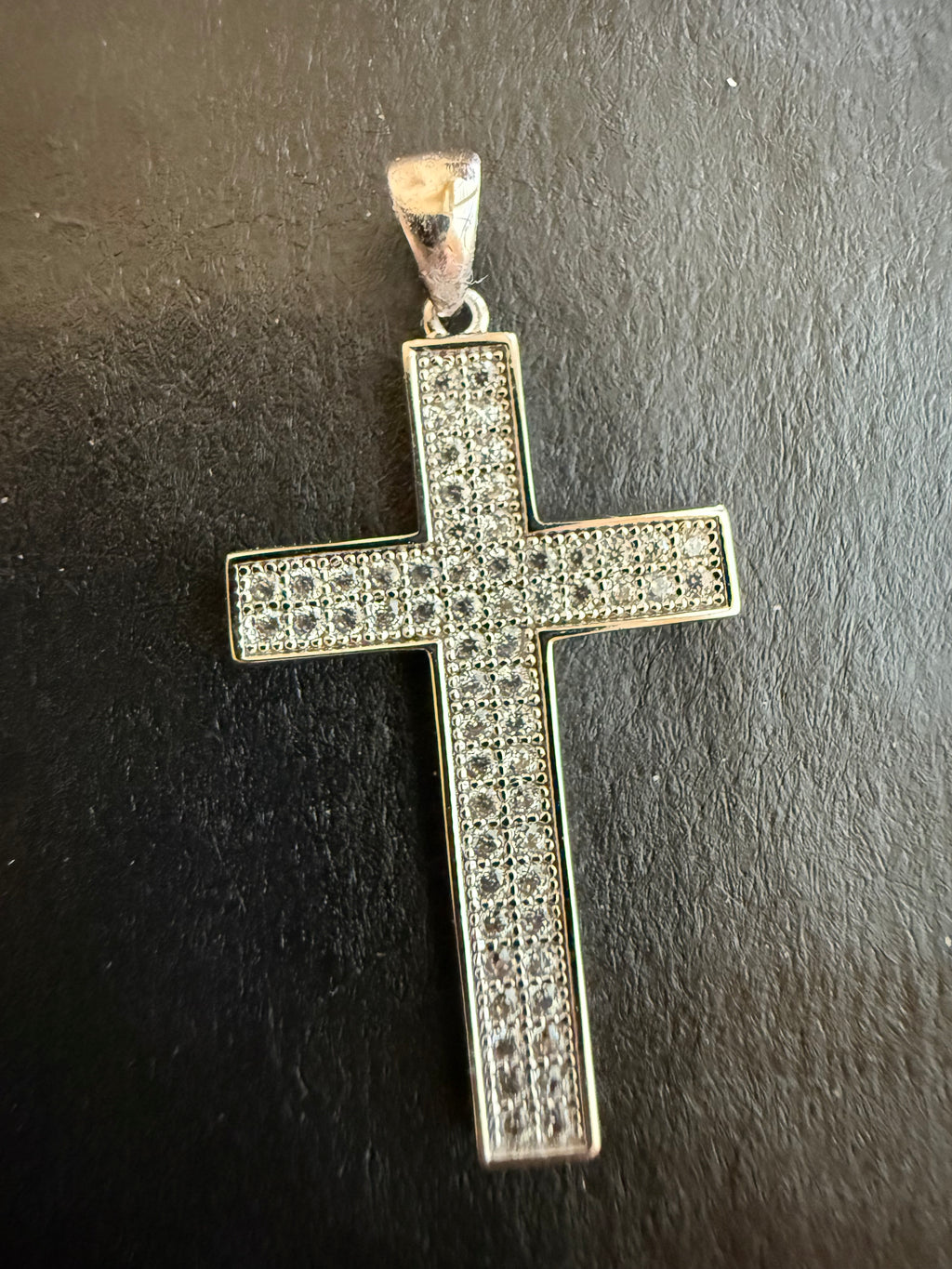 1.25" Sterling Silver CZ Cross Pendant SZP75
