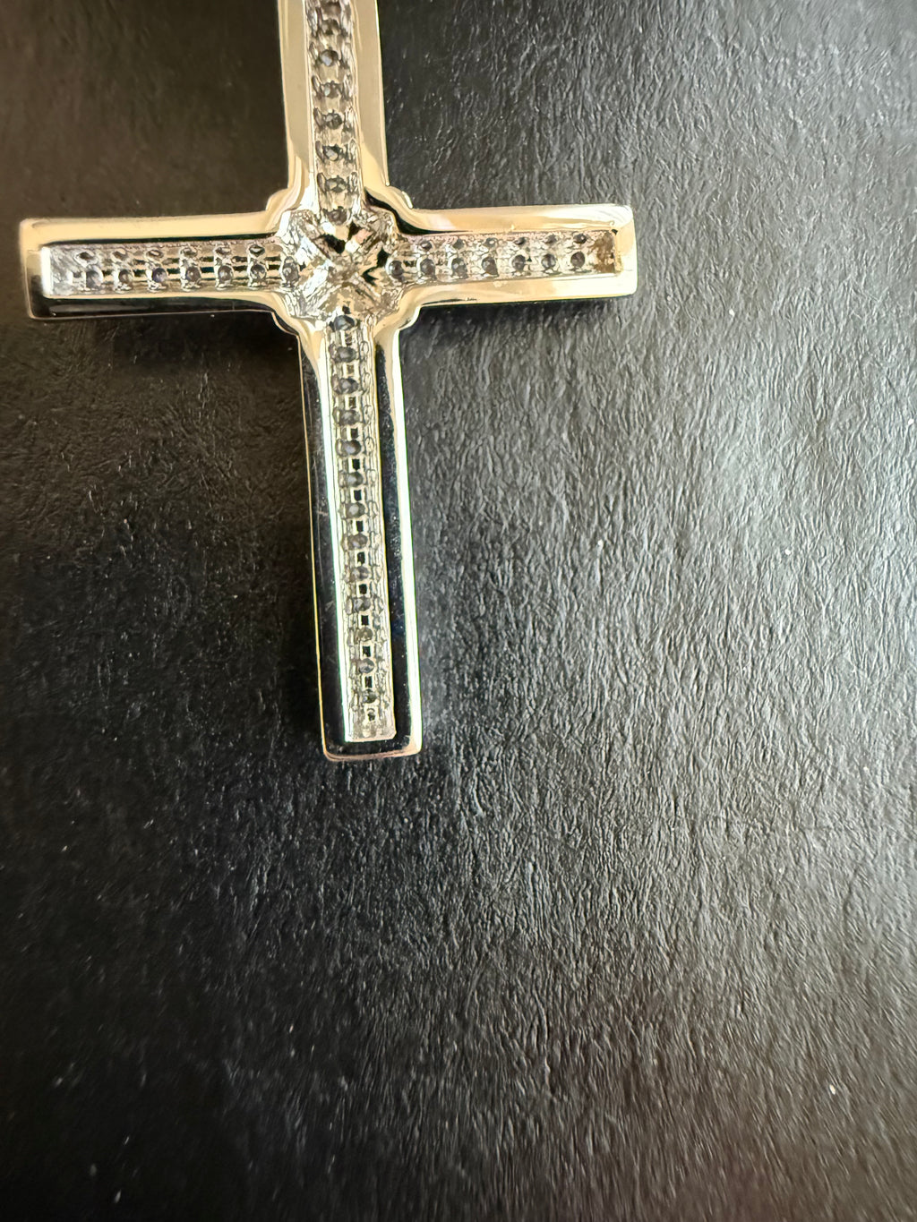 1.5" Sterling Silver CZ Cross Pendant