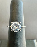 Sterling Silver 1.25 Carat CZ Solitaire Ring with Narrow Band