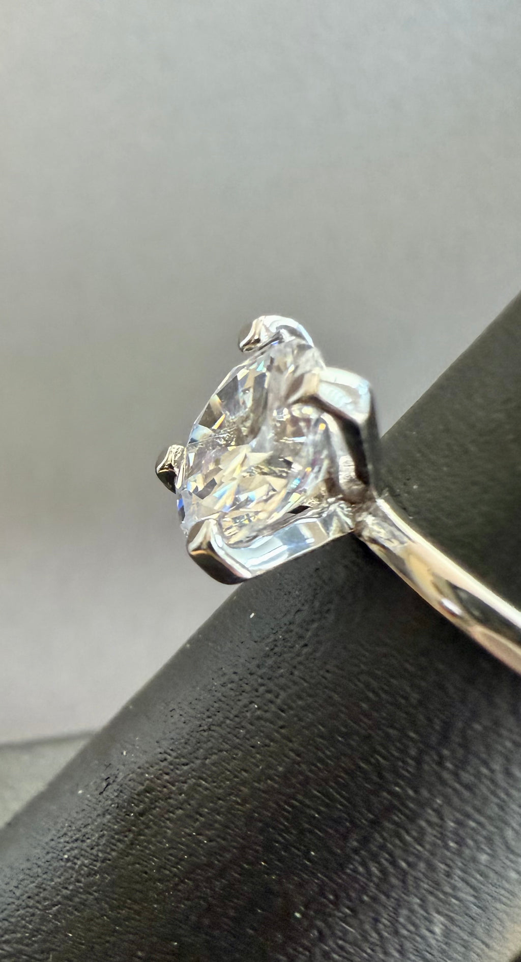 Sterling Silver 1.25 Carat CZ Solitaire Ring with Narrow Band