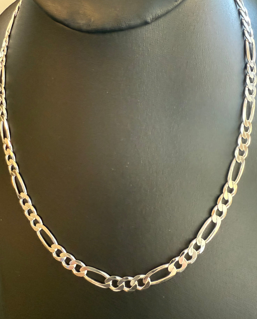 Sterling Silver Figaro 24" Chain for Men