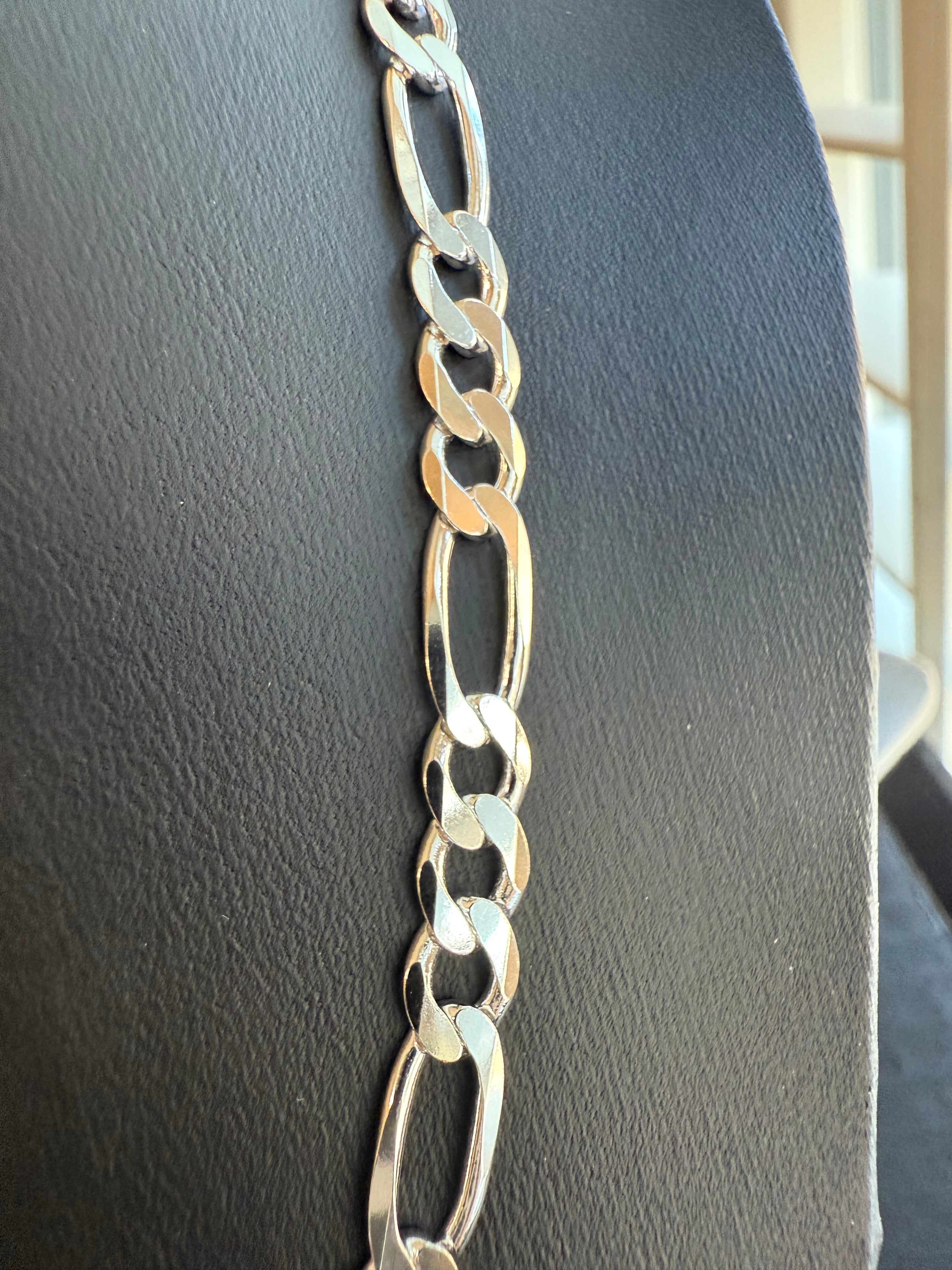 Sterling Silver Figaro 24" Chain for Men