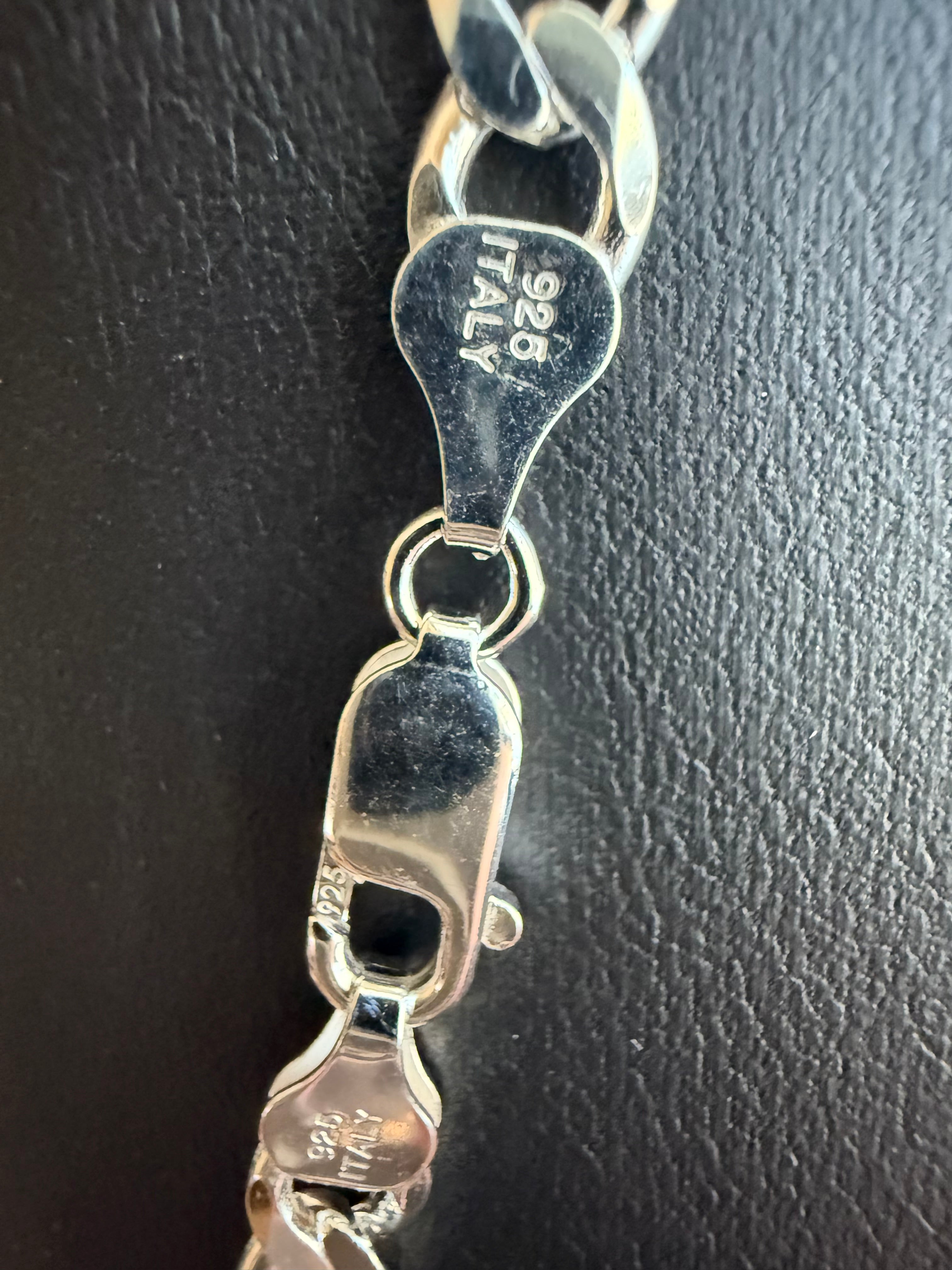 Sterling Silver Figaro 24" Chain for Men