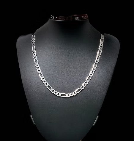 Sterling Silver Figaro 24" Chain for Men