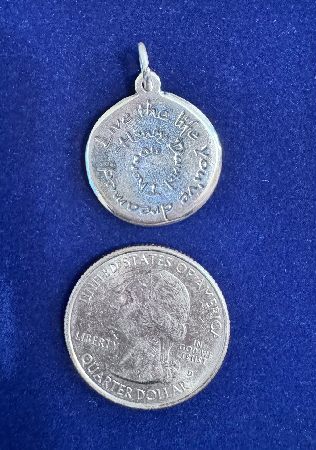 Sterling Silver "Live the Life" Pendant Necklace for Men and Women on 18-inch Sterling Silver 1mm Box Chain