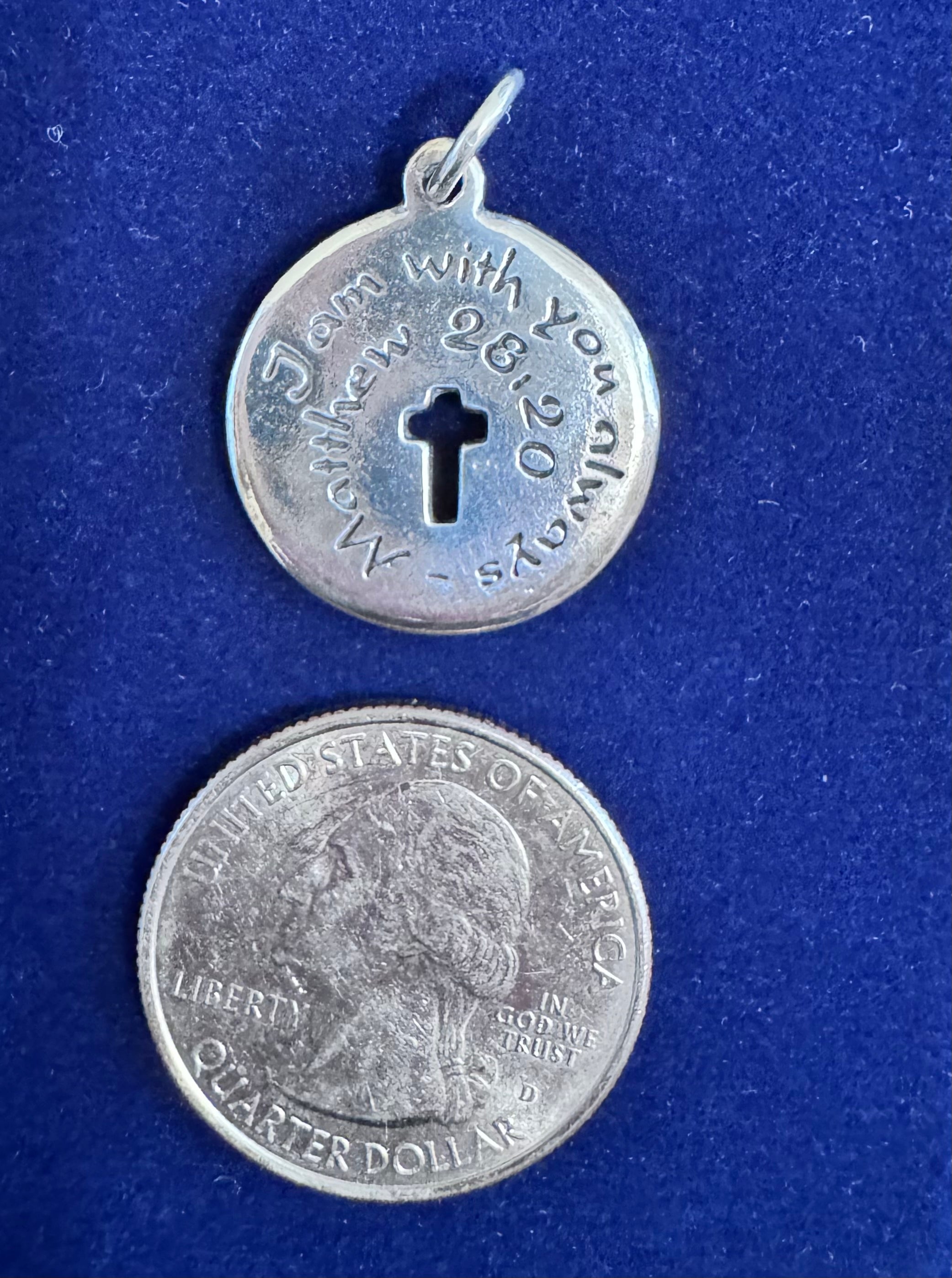 Sterling Silver Bible Verse Pendant Necklace for Men and Women on 18-inch Sterling Silver 1mm Box Chain