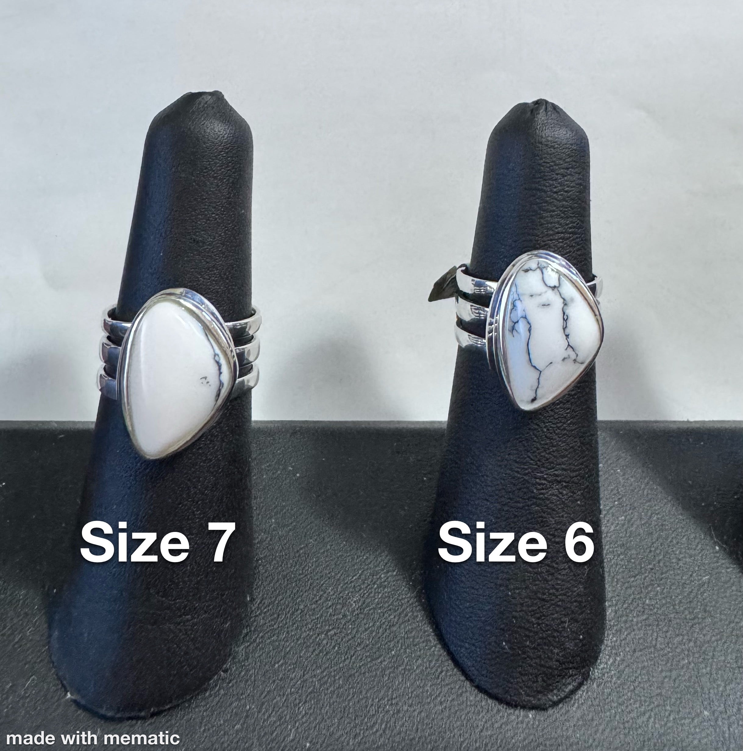 Modern White Turquoise Ring