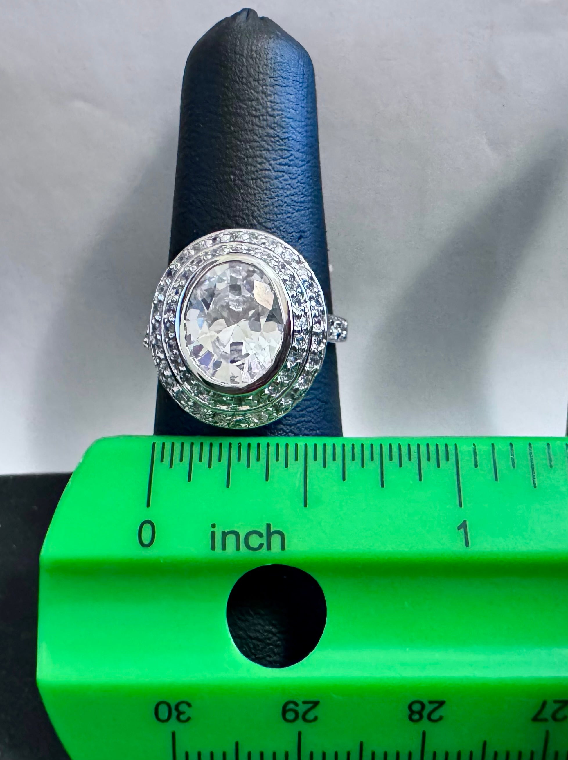 Sterling Silver Double Halo CZ Ring