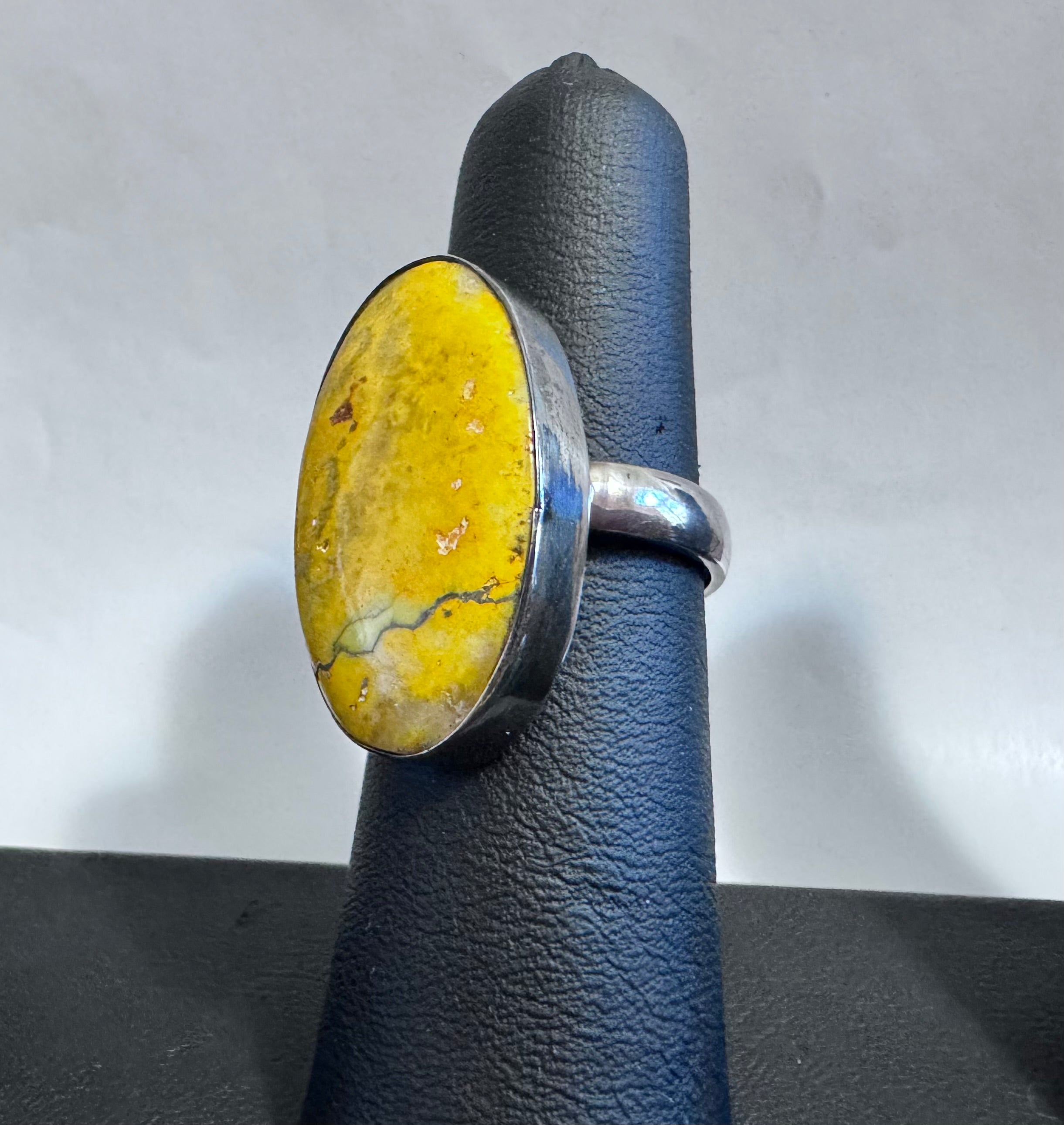 Sterling Silver Bezel Setting Bumblebee Jasper Ring