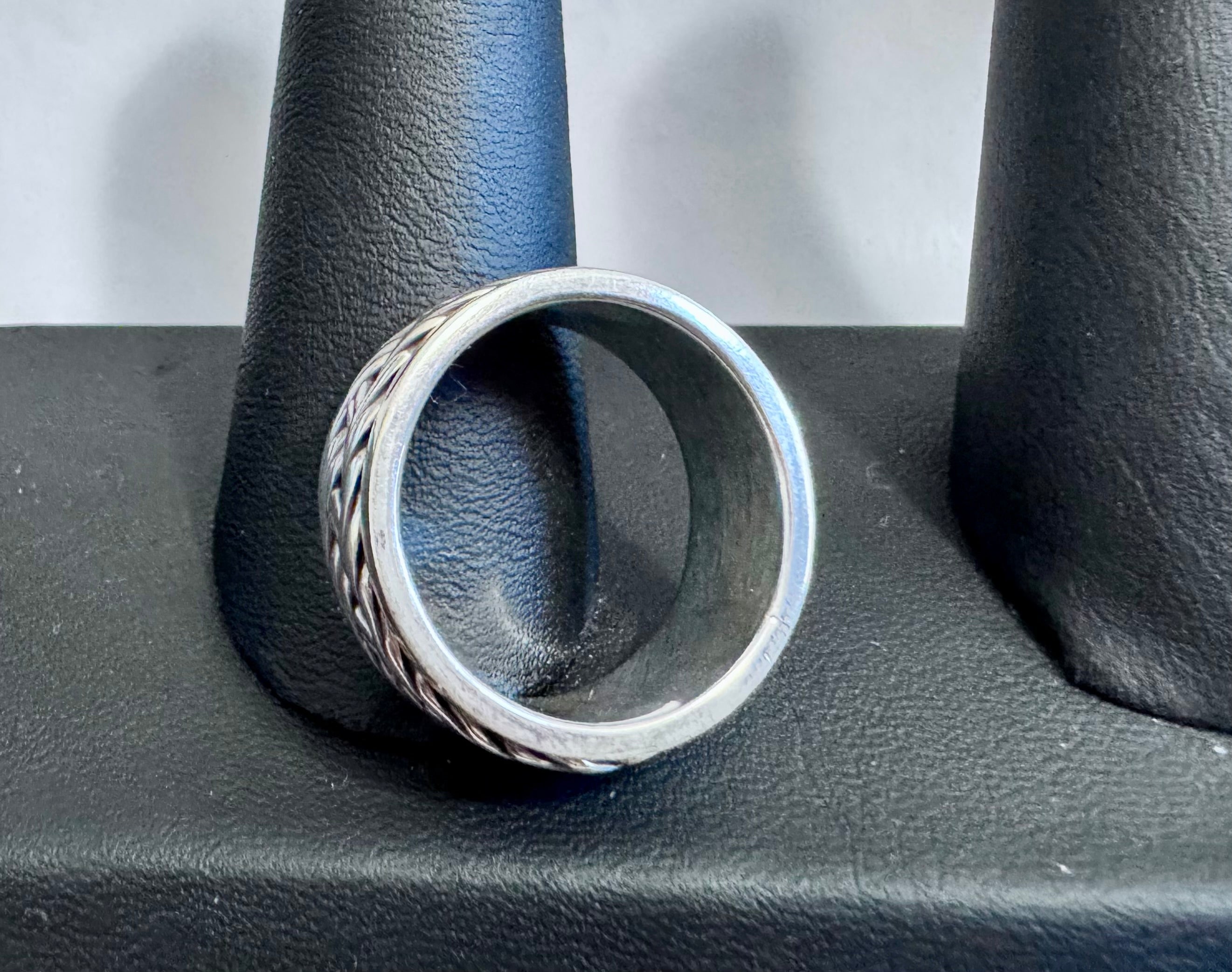 Sterling Silver Twisted Vine Spinner Ring/Worry Ring for Men