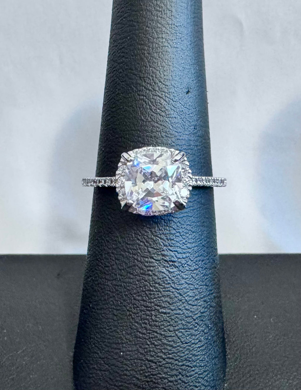 Sterling Silver Cushion Cut 1.5 Carat CZ Bridal Ring