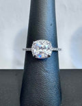 Sterling Silver Cushion Cut 1.5 Carat CZ Bridal Ring