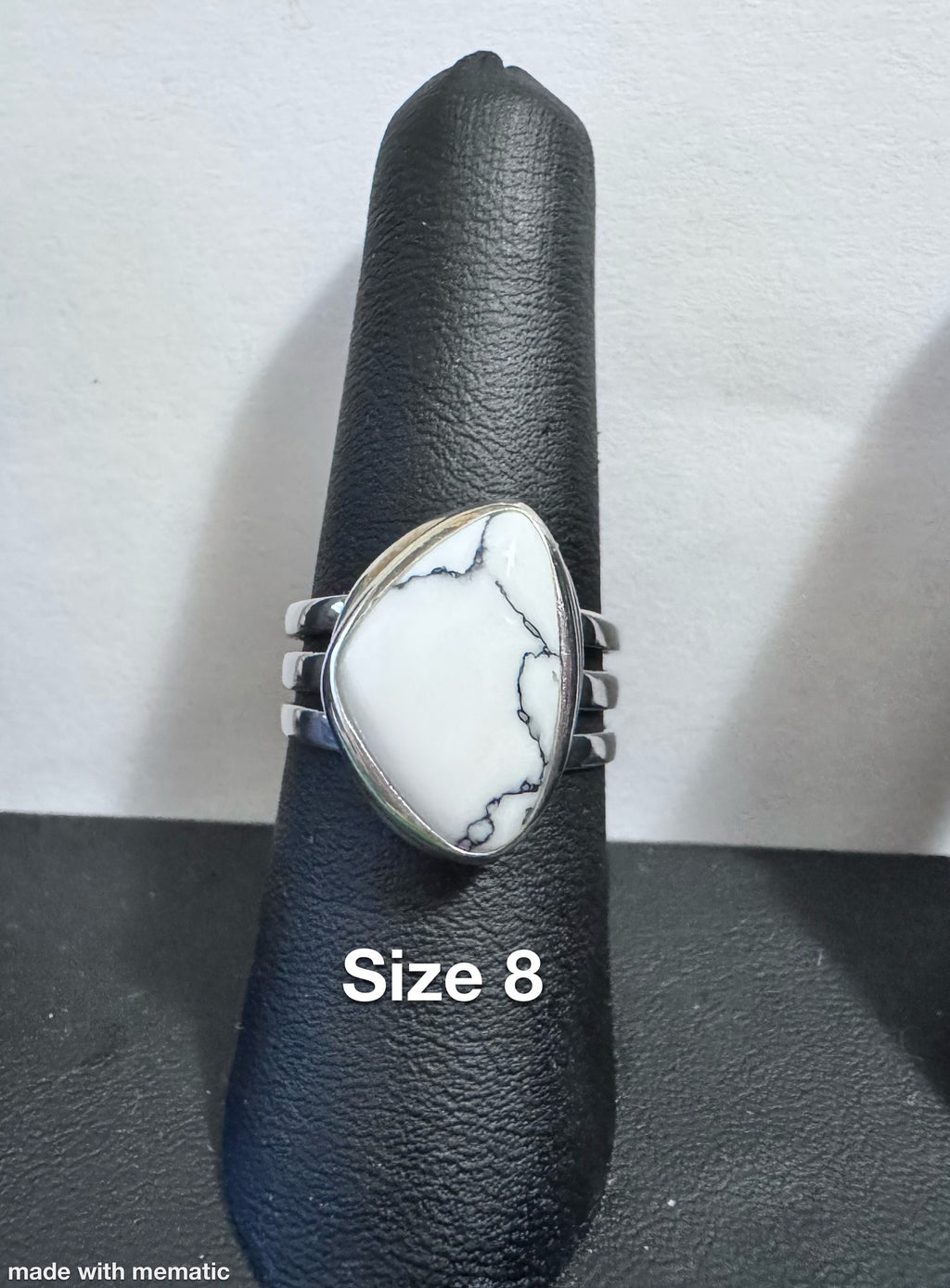 Modern White Turquoise Ring