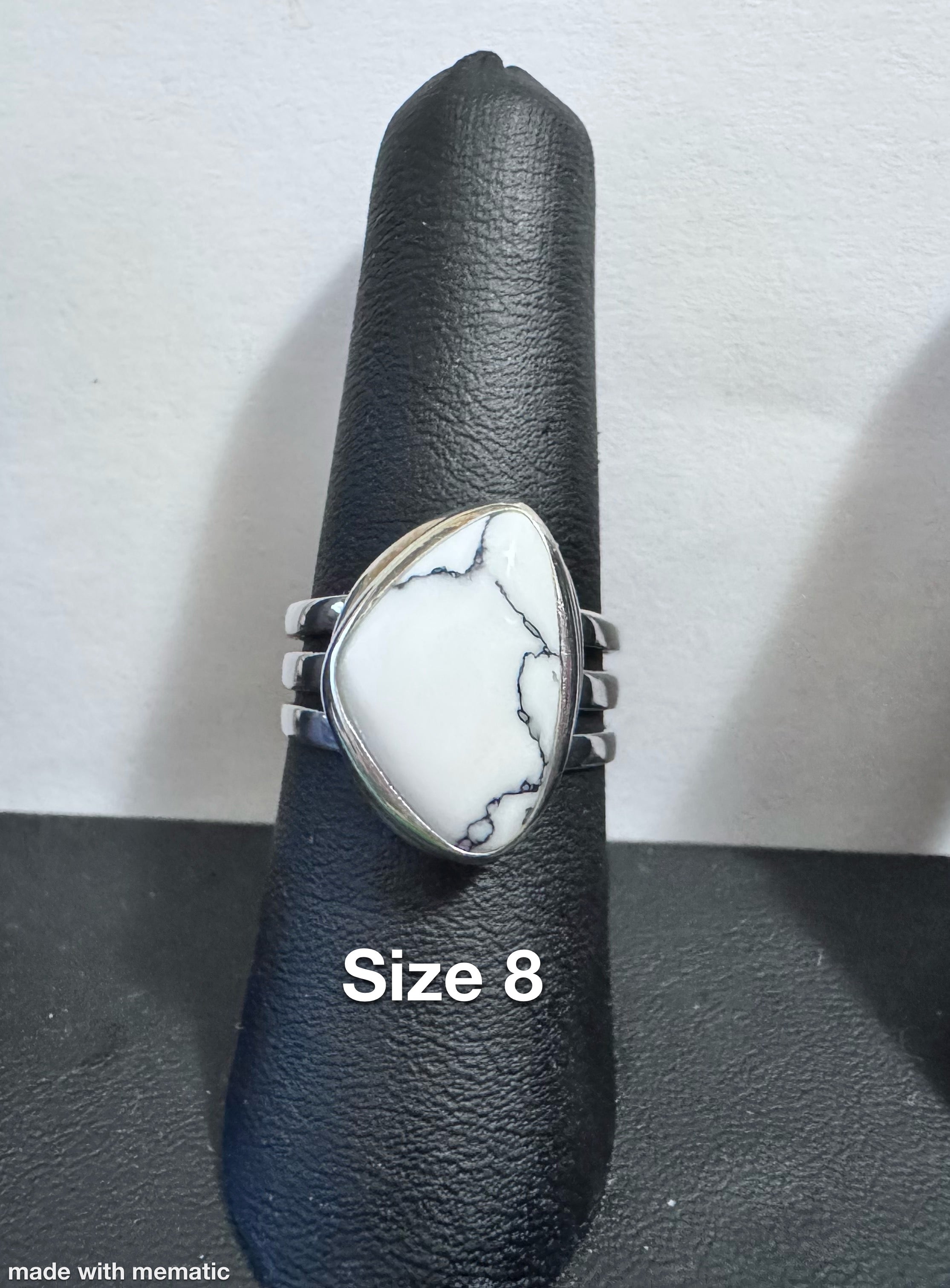 Modern White Turquoise Ring