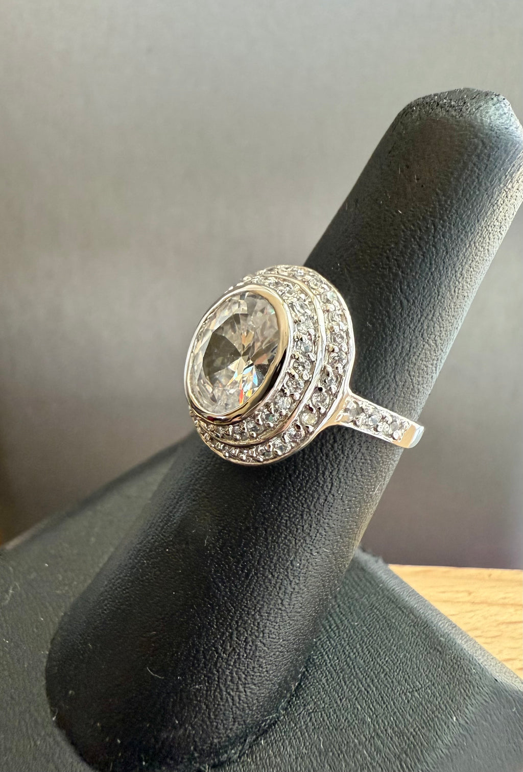 Sterling Silver Double Halo CZ Ring