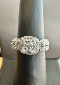 Sterling Silver Prong Cluster CZ Ring