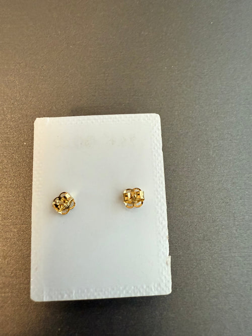 14k Gold 1 carat CZ Solitaire Earrings