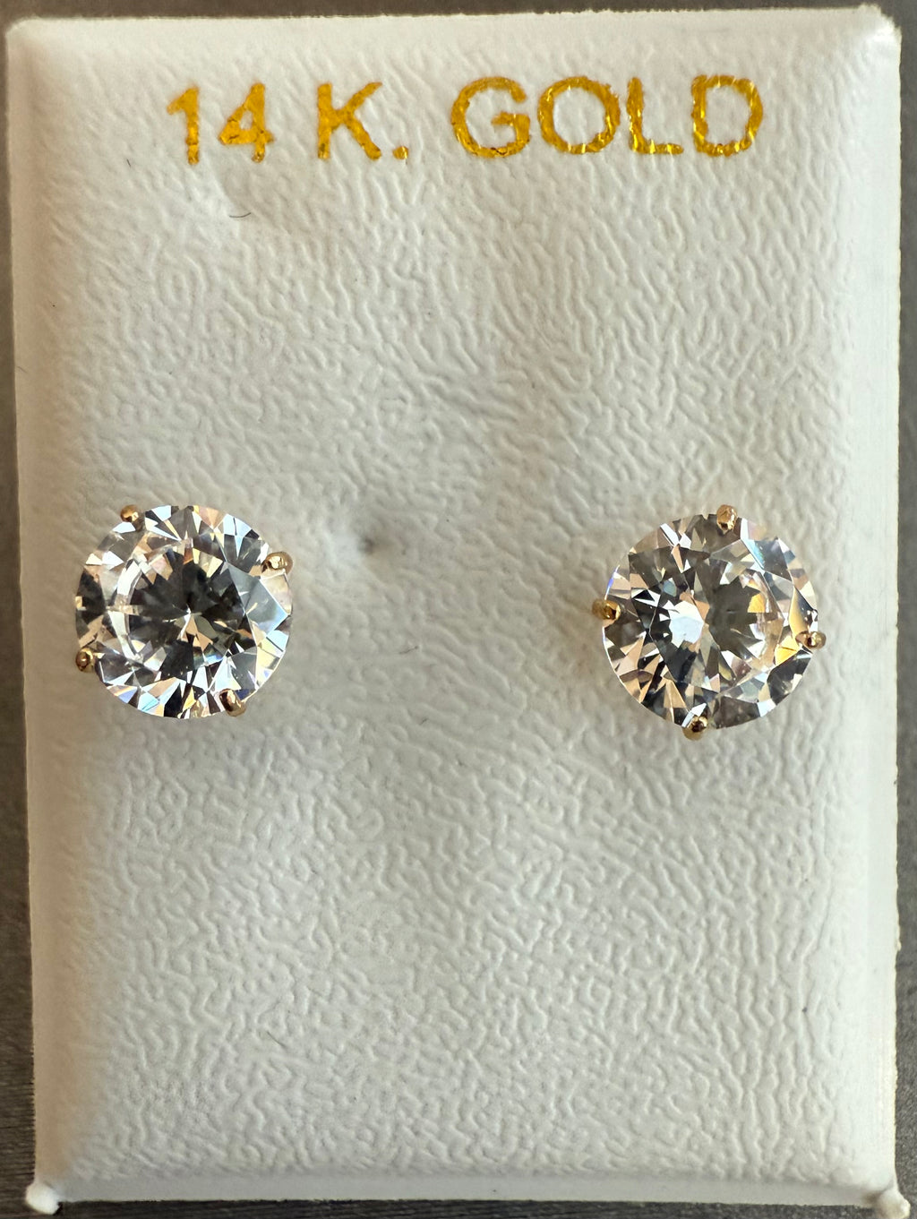 14k Gold .5 carat CZ Solitaire Earrings
