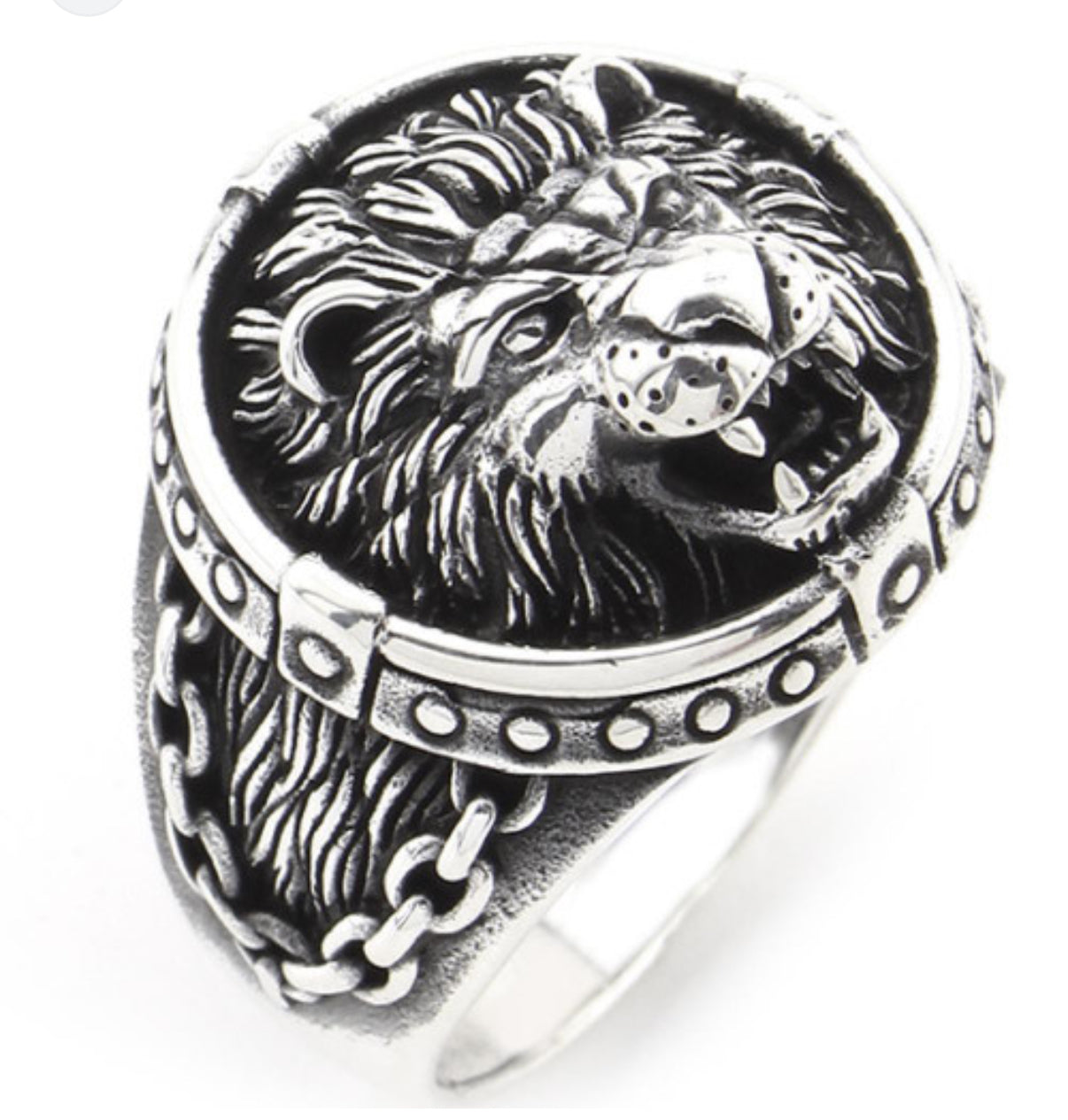 Sterling Silver King Lion of Judah Rasta Ring for Men