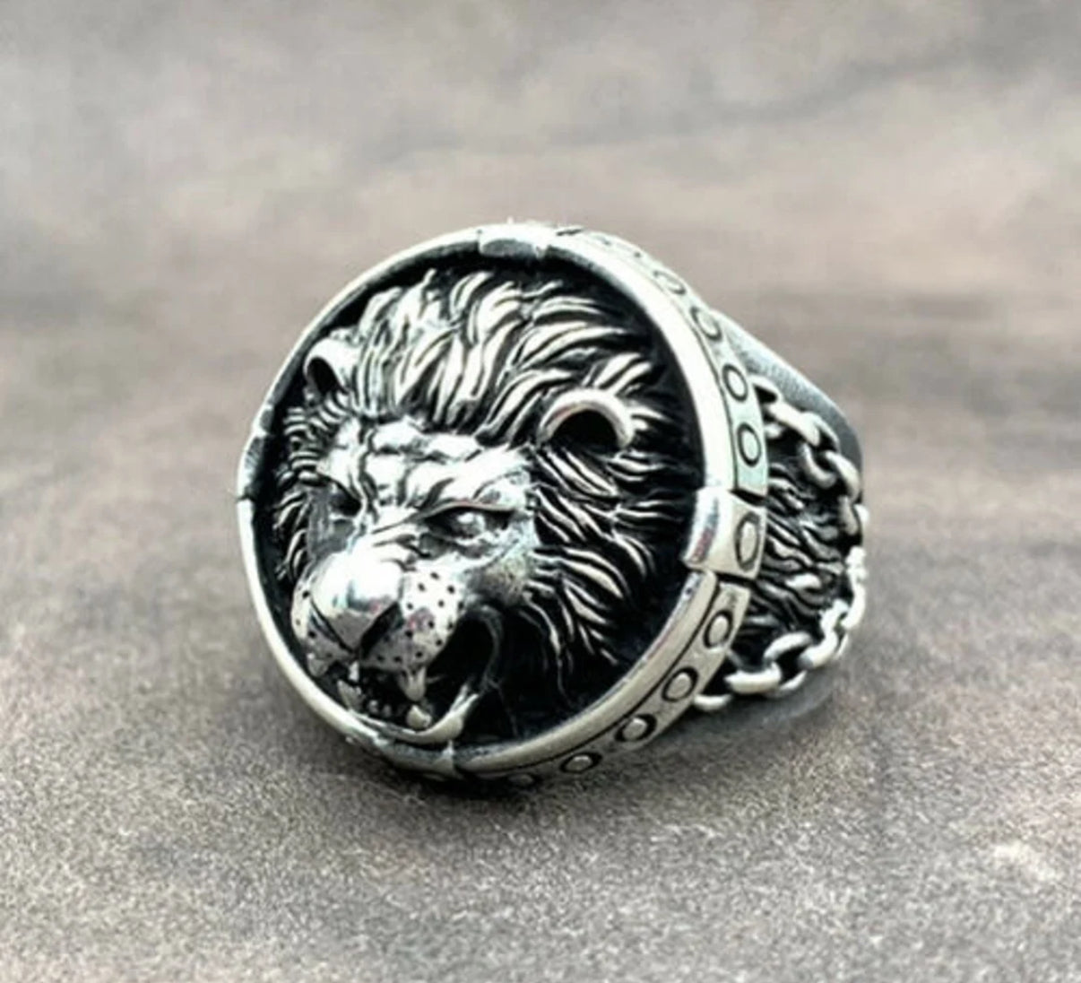 Sterling Silver King Lion of Judah Rasta Ring for Men