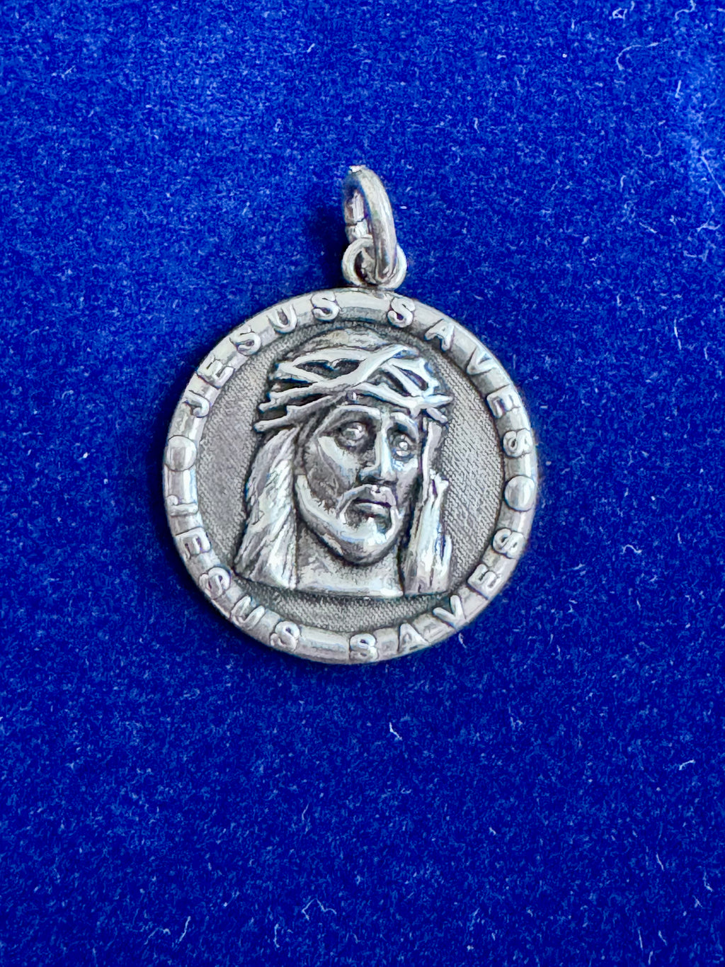 Sterling Silver Jesus Saves Pendant for Men and Women