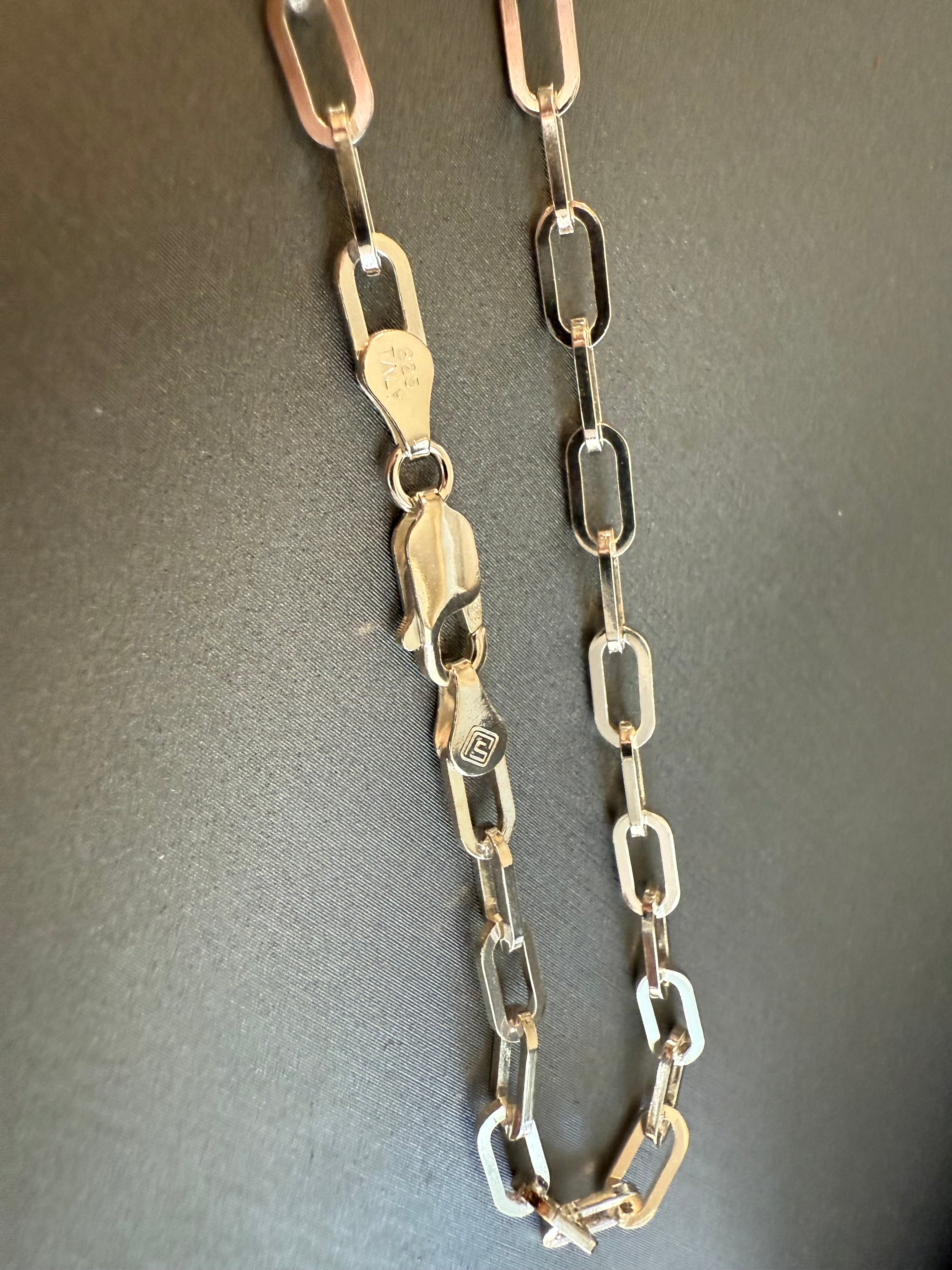 Sterling Silver 9" Paperclip Bracelet for Women