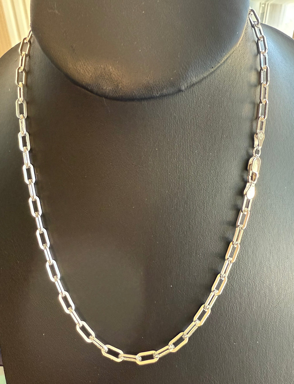 Sterling Silver 16" 3.8 mm Paperclip Chain for Women