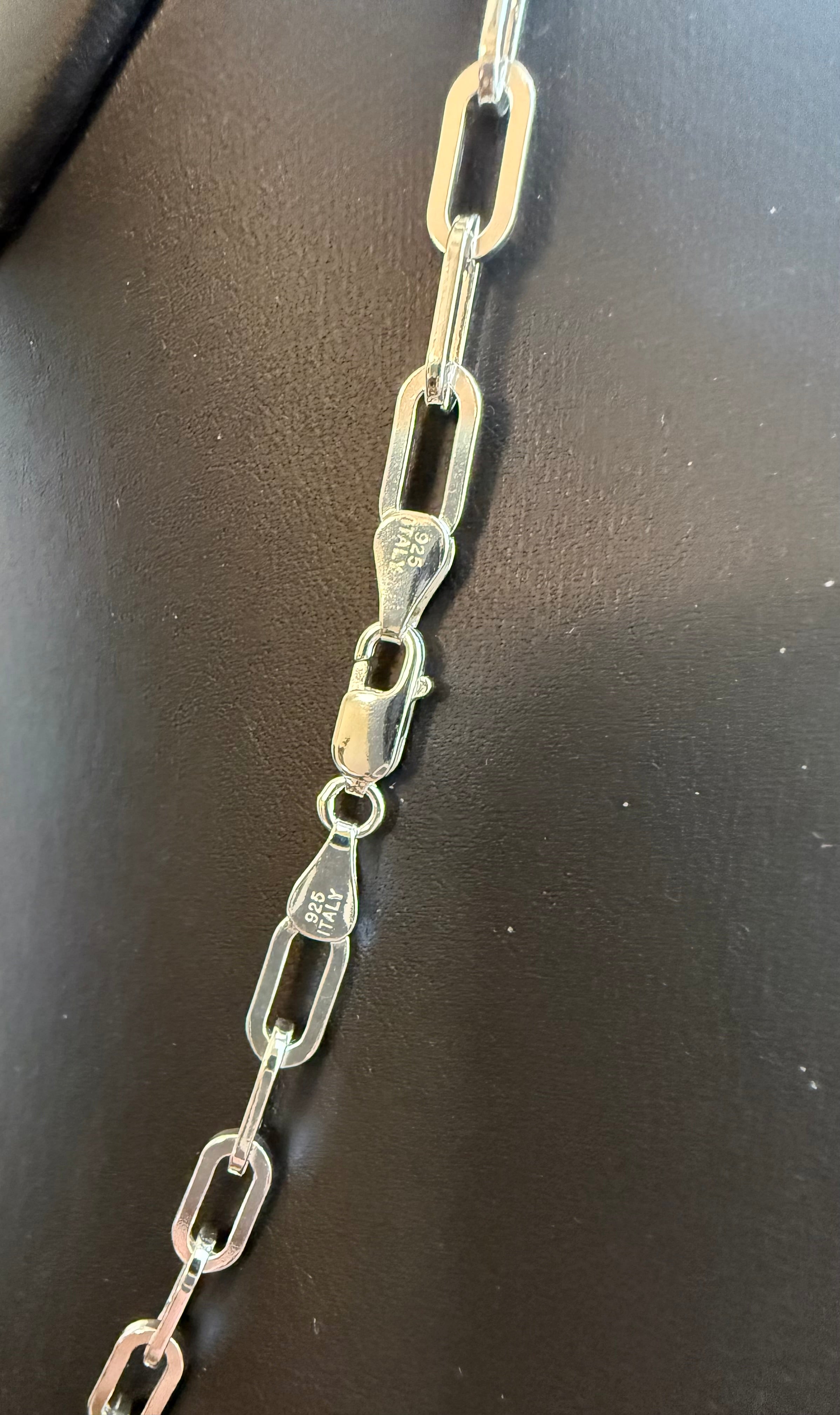 Sterling Silver 20" 5.1mm Paperclip Chain for Women