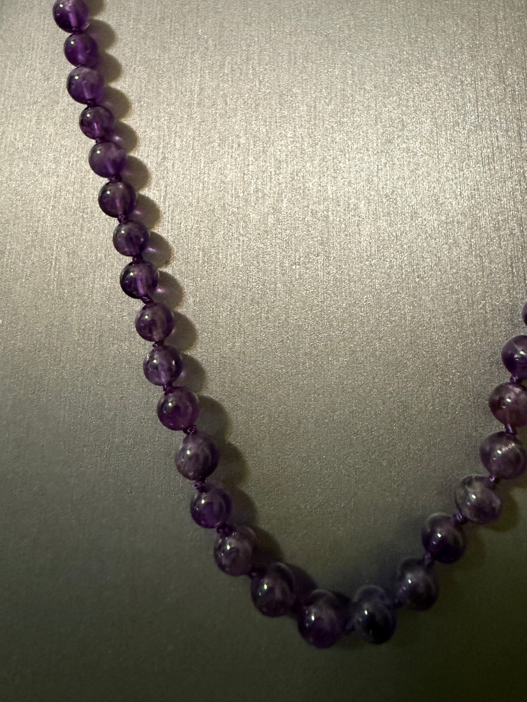 8mm Knotted Natural Purple Stone Choker