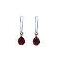 Sterling Silver Red Jasper Small Teardrop Earrings