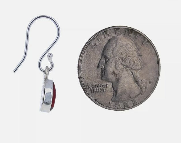 Sterling Silver Red Jasper Small Teardrop Earrings