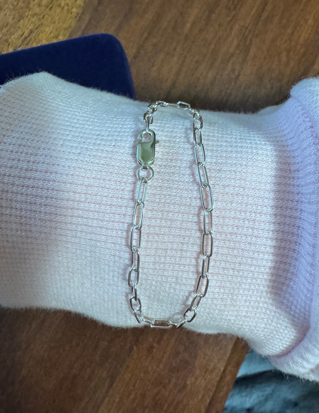 Sterling Silver 2.5mm Paperclip  7-Inch Bracelet