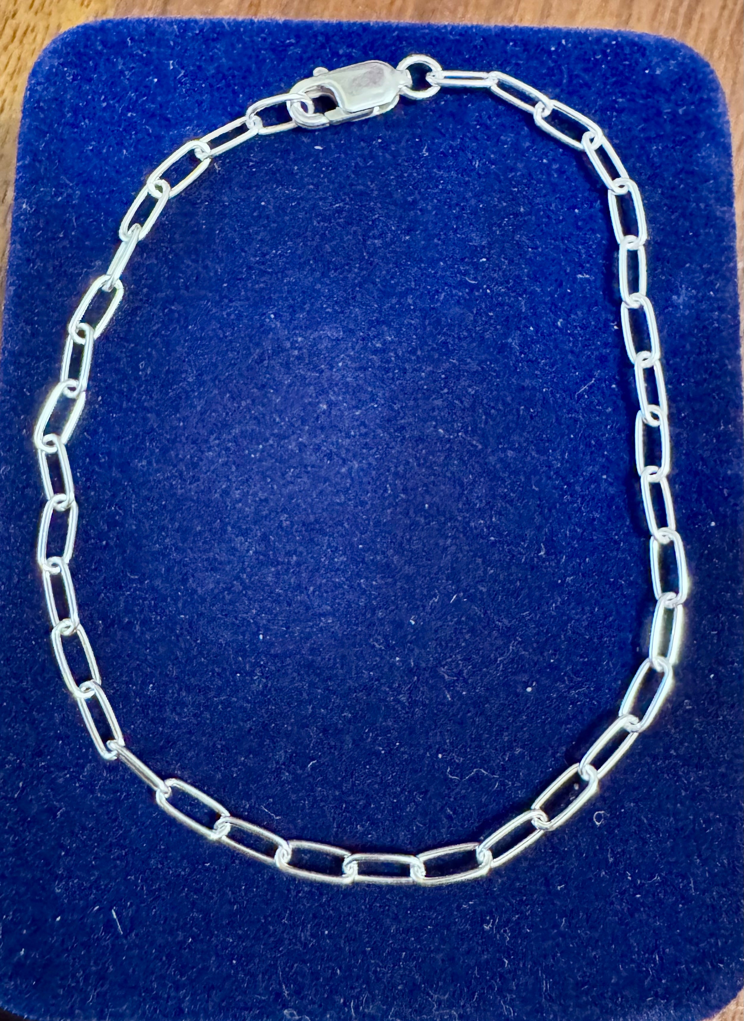 Sterling Silver 2.5mm Paperclip  7-Inch Bracelet