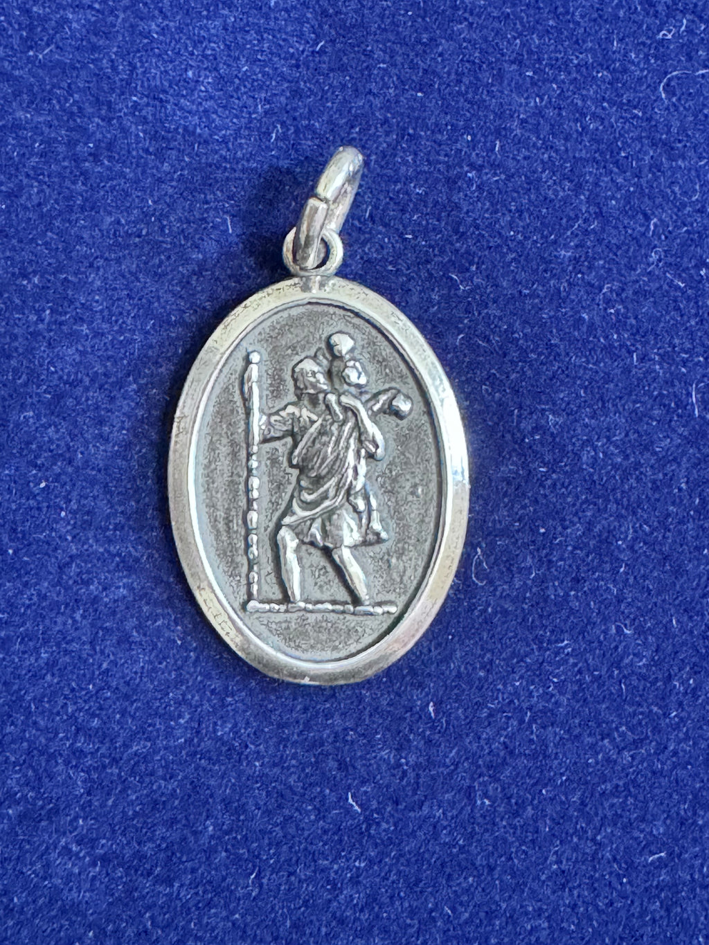 Sterling Silver St. Christopher/Pray for Us Pendant for Men and Women