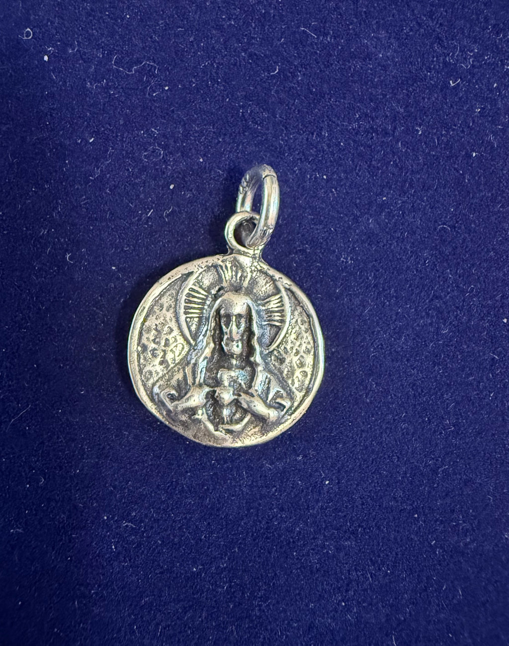 Sterling Silver Virgin of Guadalupe/Sacred Heart of Jesus Charm