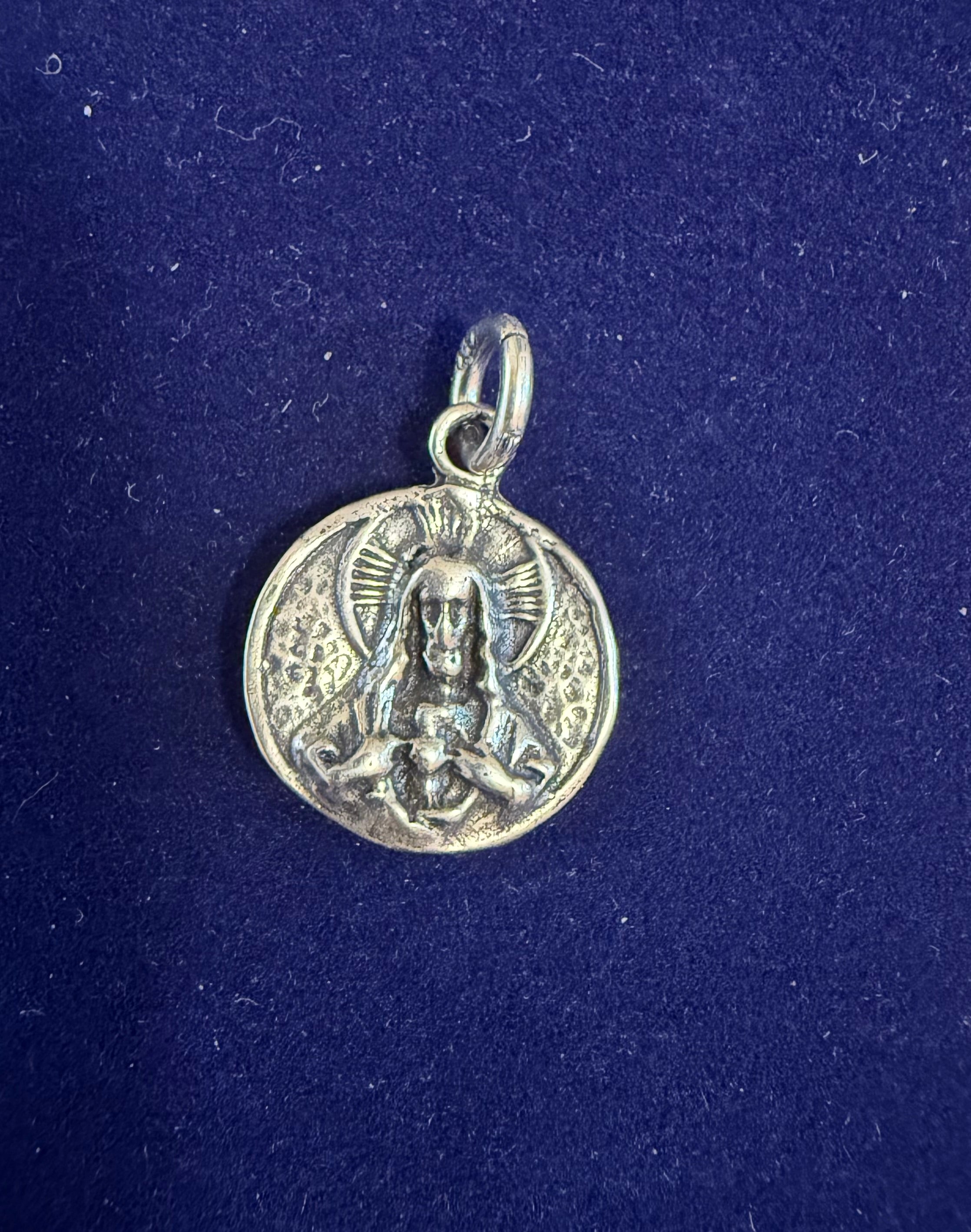 Sterling Silver Virgin of Guadalupe/Sacred Heart of Jesus Charm