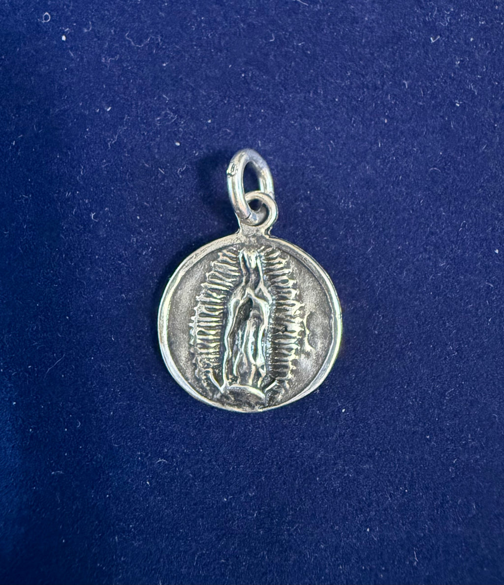 Sterling Silver Virgin of Guadalupe/Sacred Heart of Jesus Charm