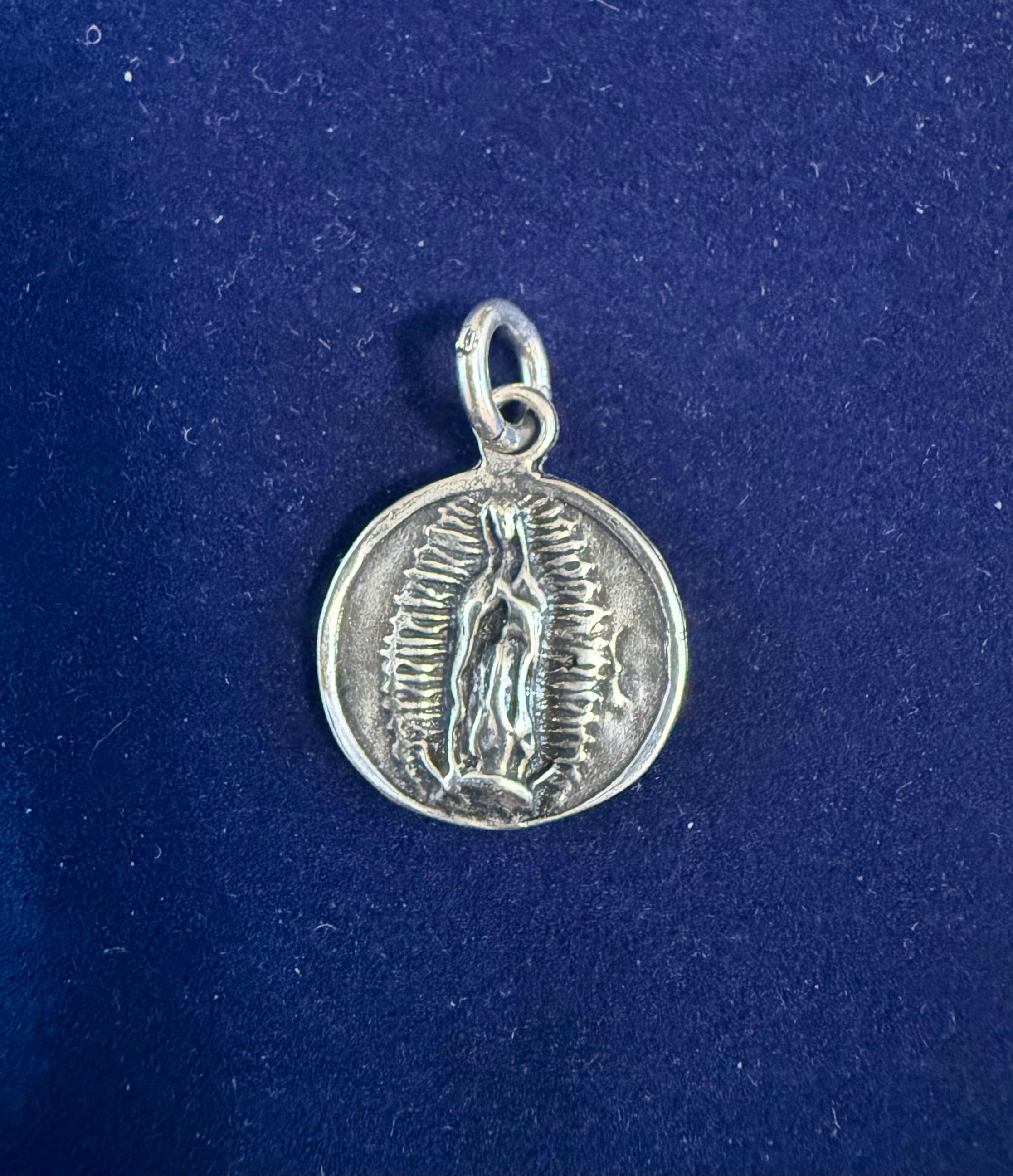 Sterling Silver Virgin of Guadalupe/Sacred Heart of Jesus Charm