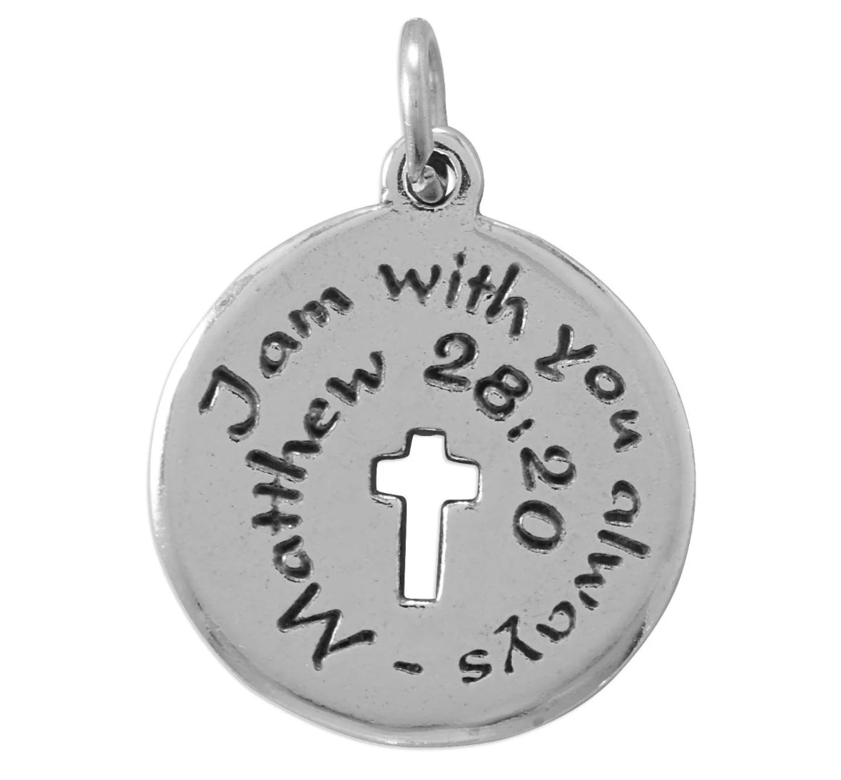 Sterling Silver Bible Verse Pendant Necklace for Men and Women on 18-inch Sterling Silver 1mm Box Chain