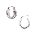 Sterling Silver Chunky Beaded Hoop Earrings